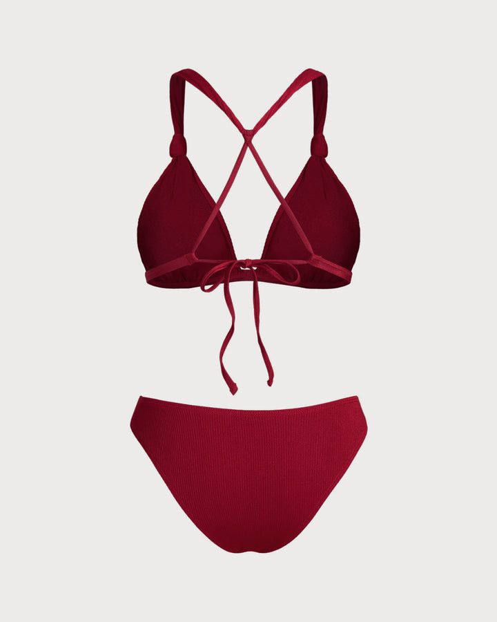 Clara & Sophia | Ruched Bikini Set for Women in Red