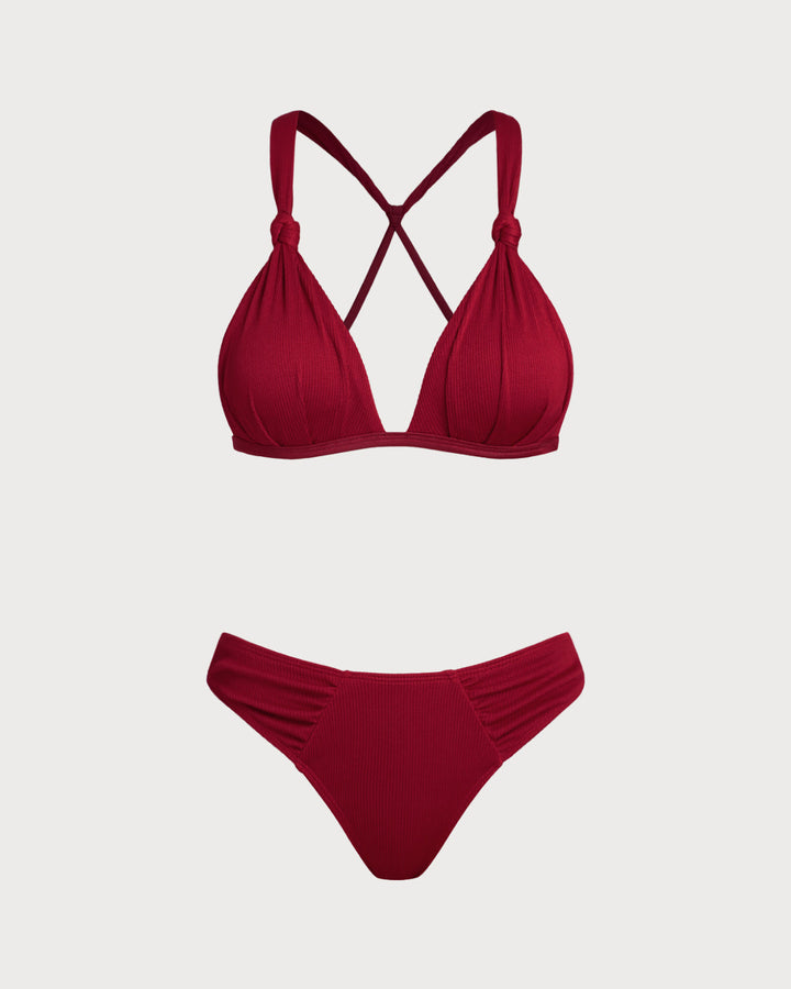 Clara & Sophia | Ruched Bikini Set for Women in Red