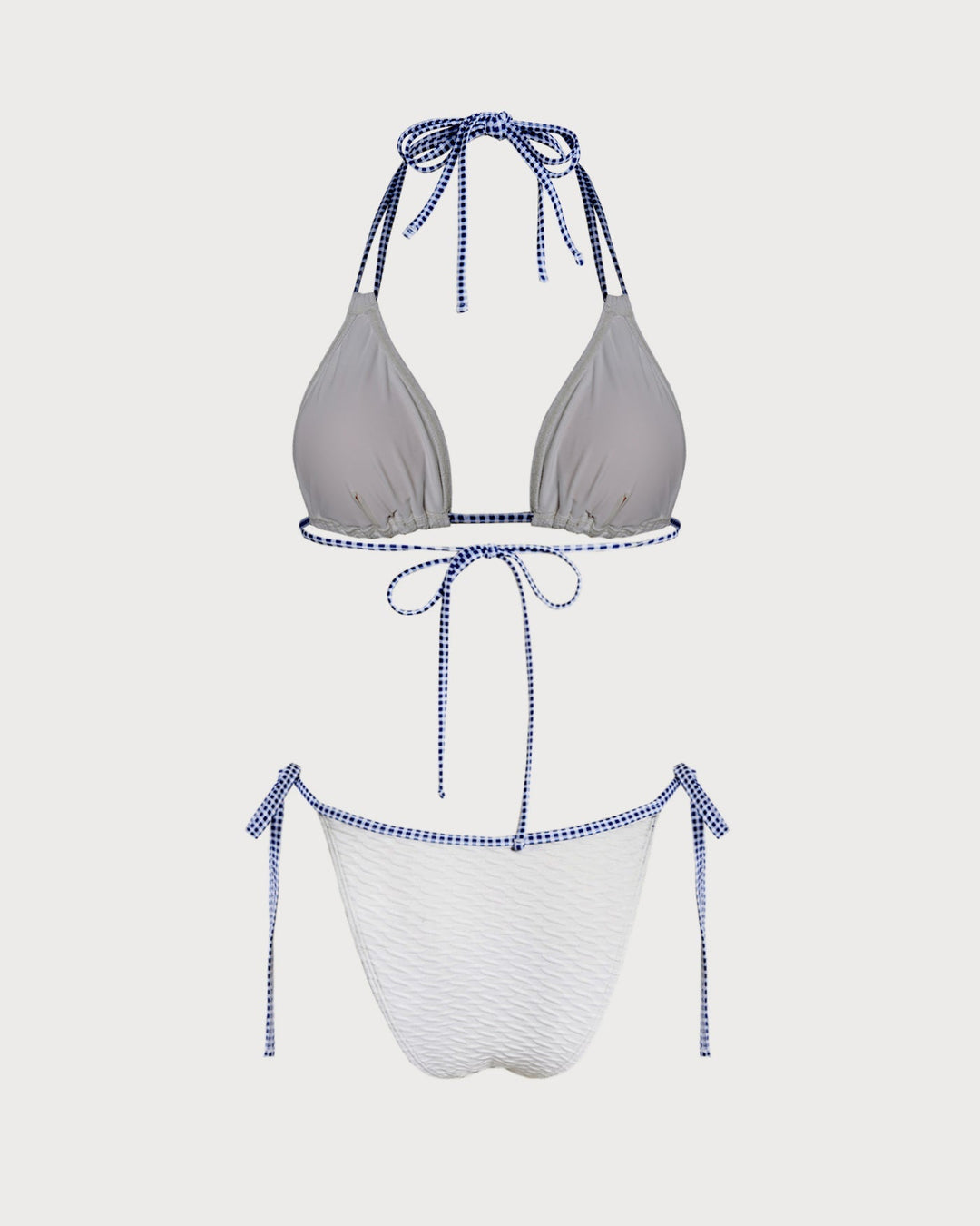 Clara & Sophia | Halter Triangle Bikini Set, White