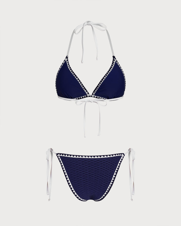 Clara & Sophia | Triangle Bikini Set for Women in Blue