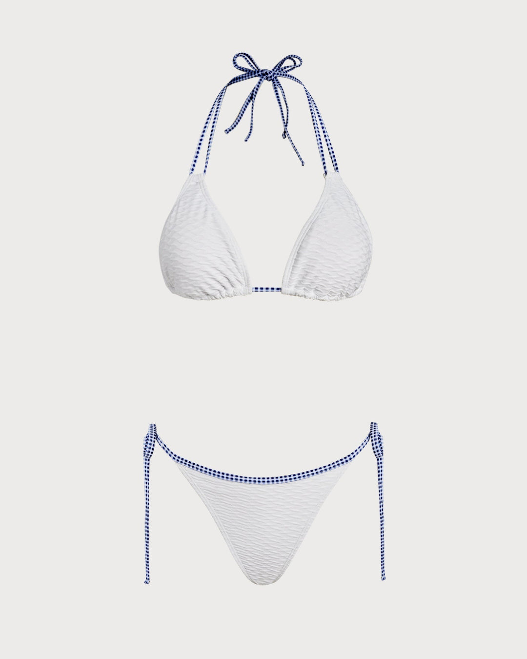Clara & Sophia | Halter Triangle Bikini Set, White