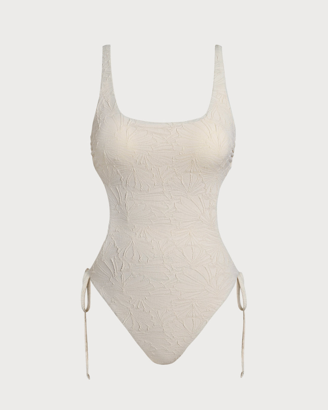 Clara & Sophia | Textured Bralette One Piece Swimwear for Women in Off White