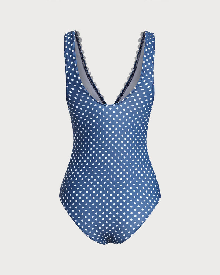 Clara & Sophia | One Piece Swimwear for Women in Blue Polka Dot