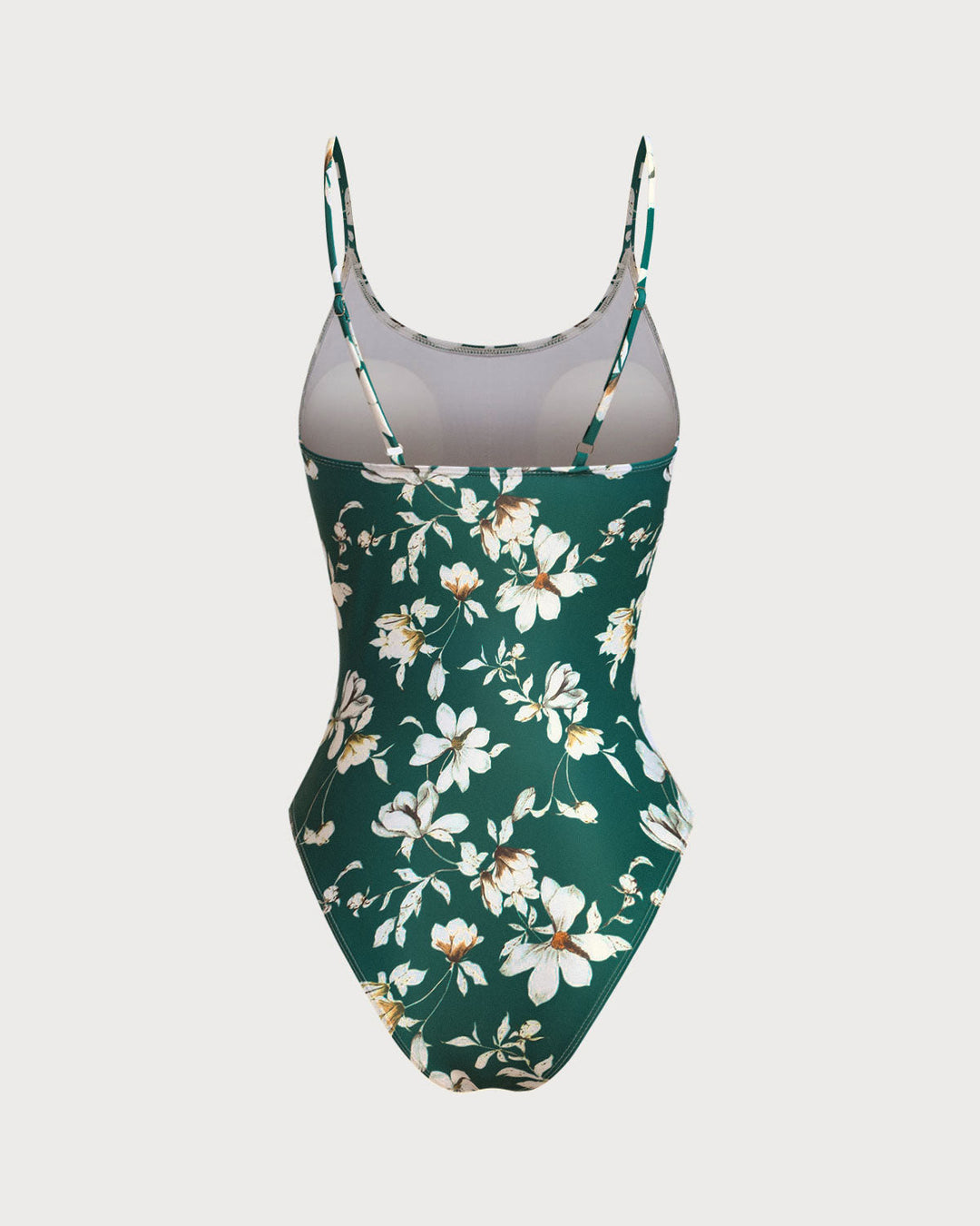 Clara & Sophia | Backless One Piece Swimwear for Women in Green Floral Print