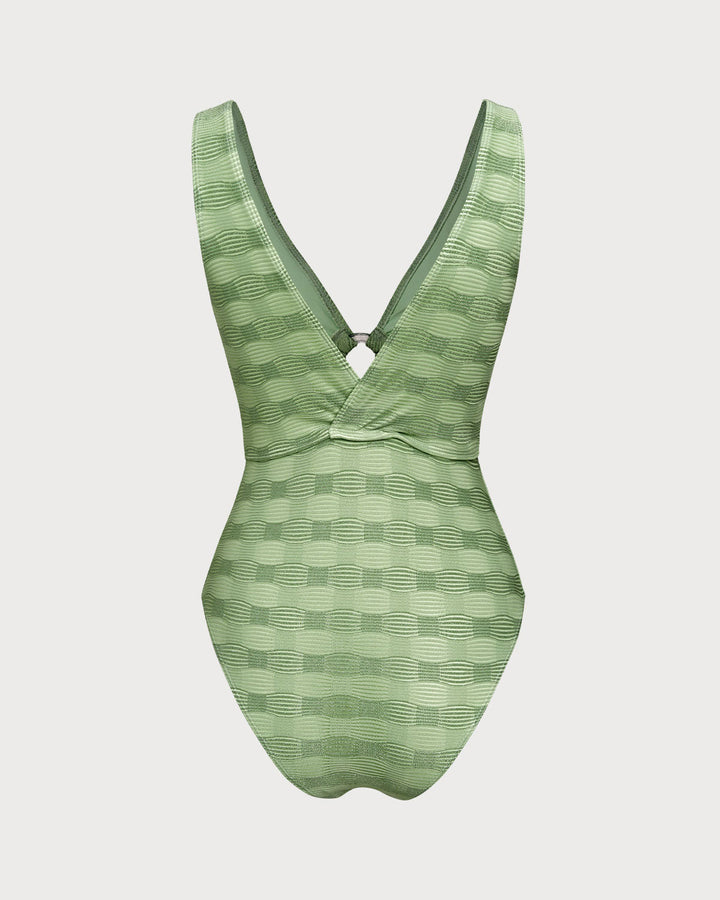 Clara & Sophia | Textured Green One Piece Swimwear