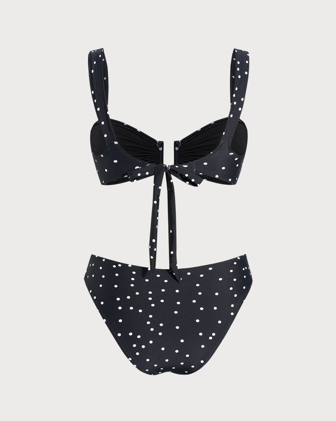 Clara & Sophia | Black Polka Dot Bandeau Bikini Set