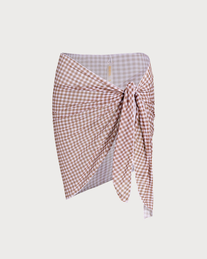 Clara & Sophia | Coffee Plaid Cover-up