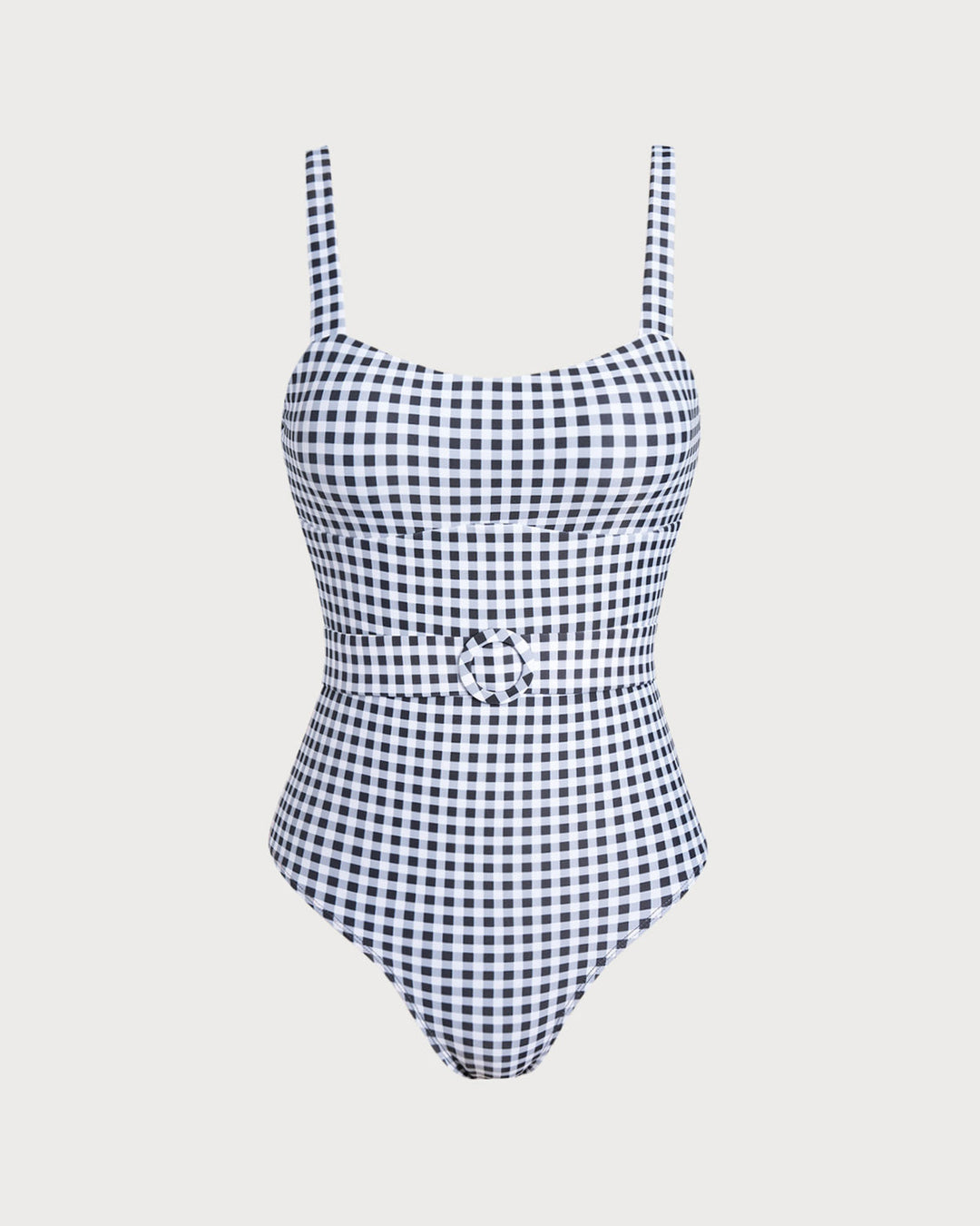 Clara & Sophia | Black Plaid One Piece Swimsuit