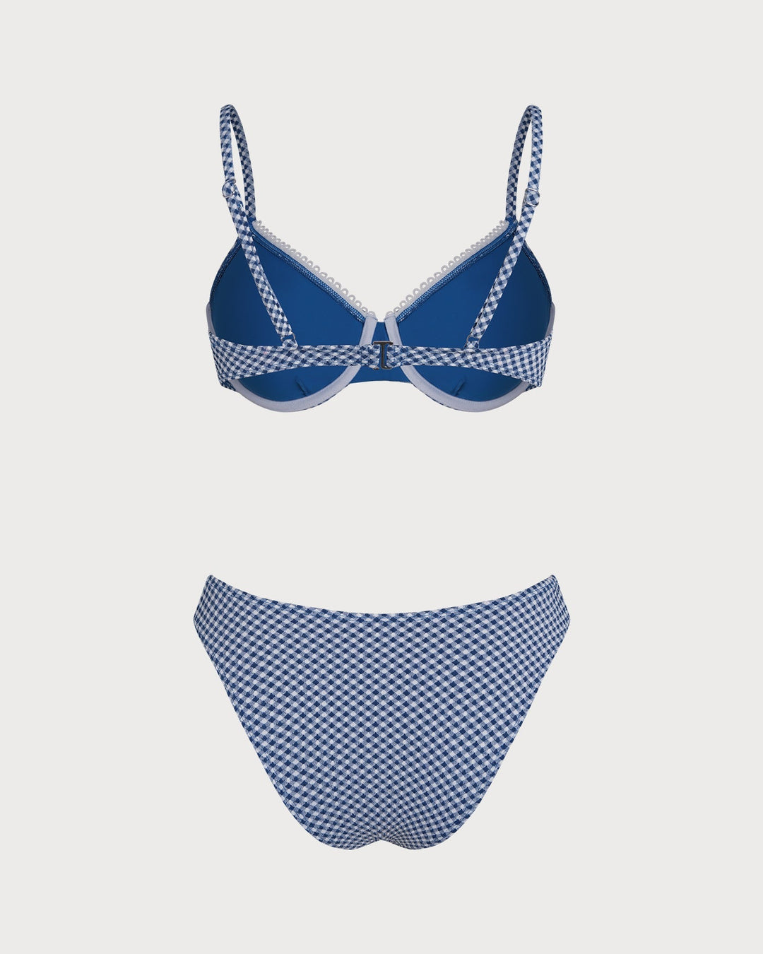 Clara & Sophia | Underwire Bikini Set for Women in Blue Plaid