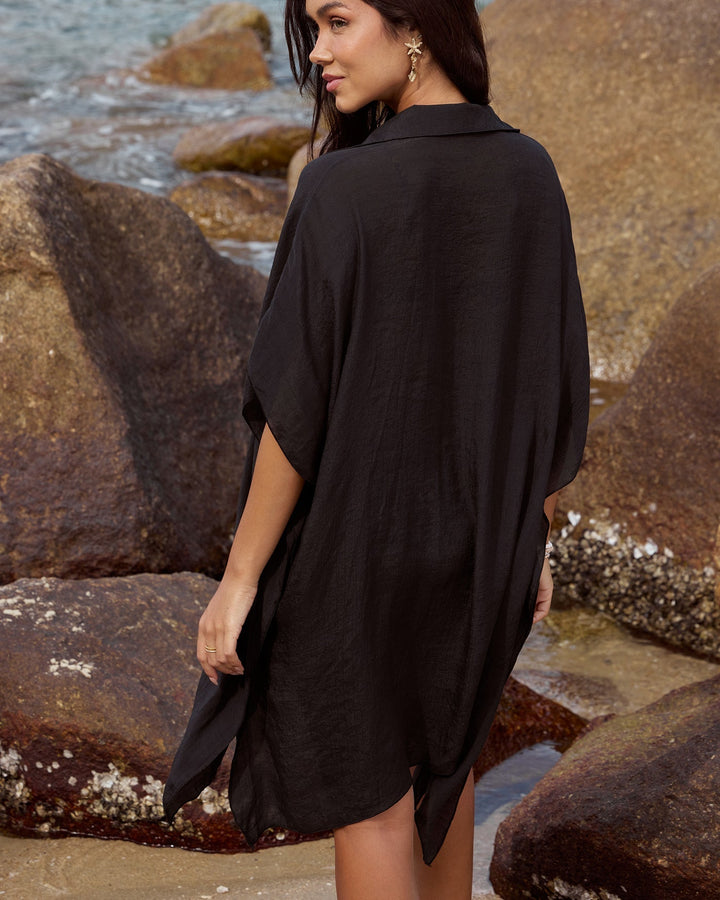 Clara & Sophia | Black Loose Beach Cover-up