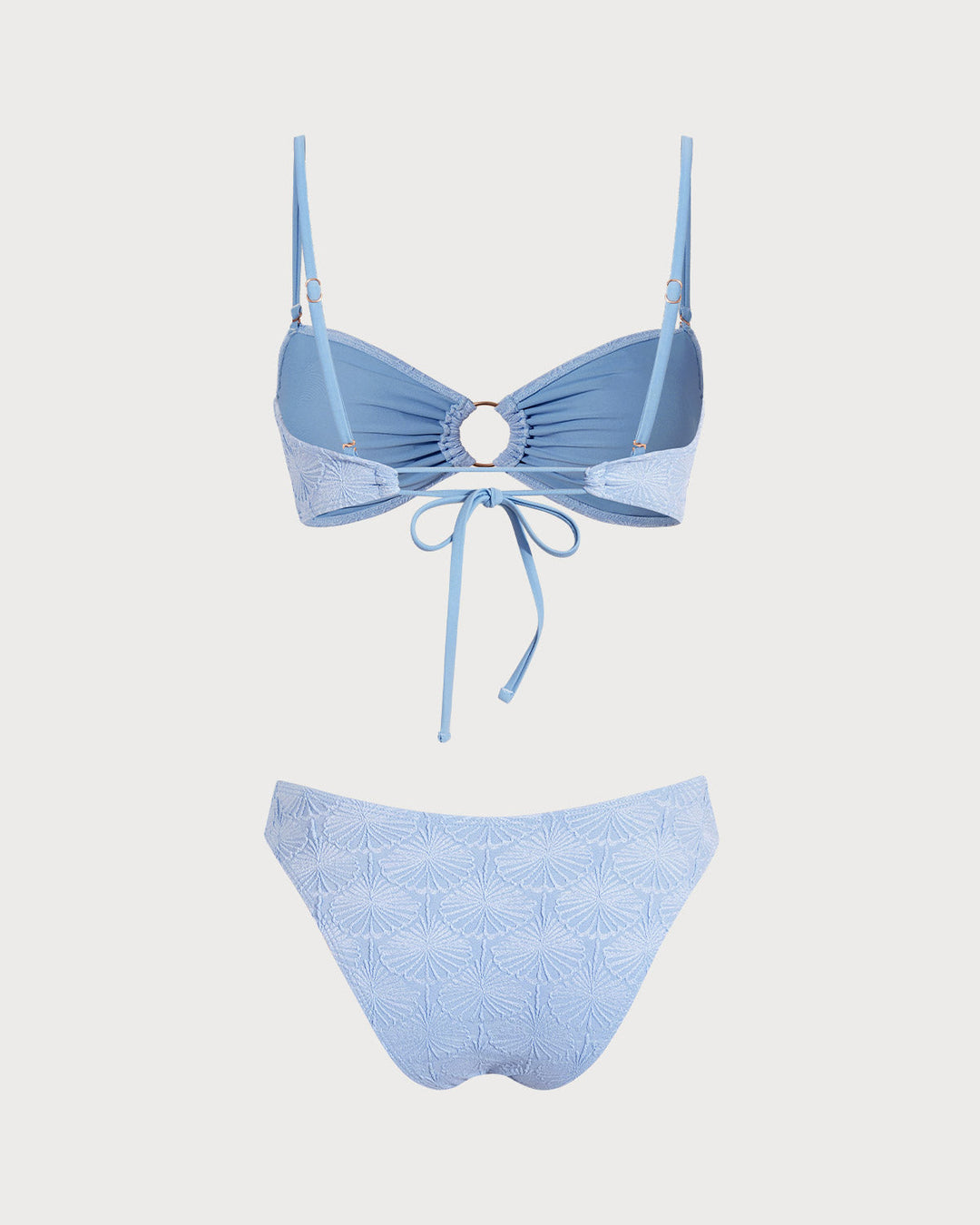 Clara & Sophia | Jacquard Cut Out Bikini Set for Women in Blue