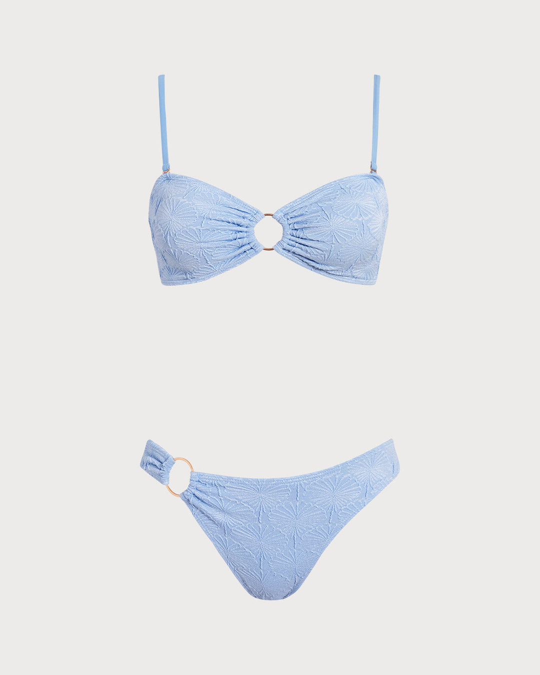 Clara & Sophia | Jacquard Cut Out Bikini Set for Women in Blue