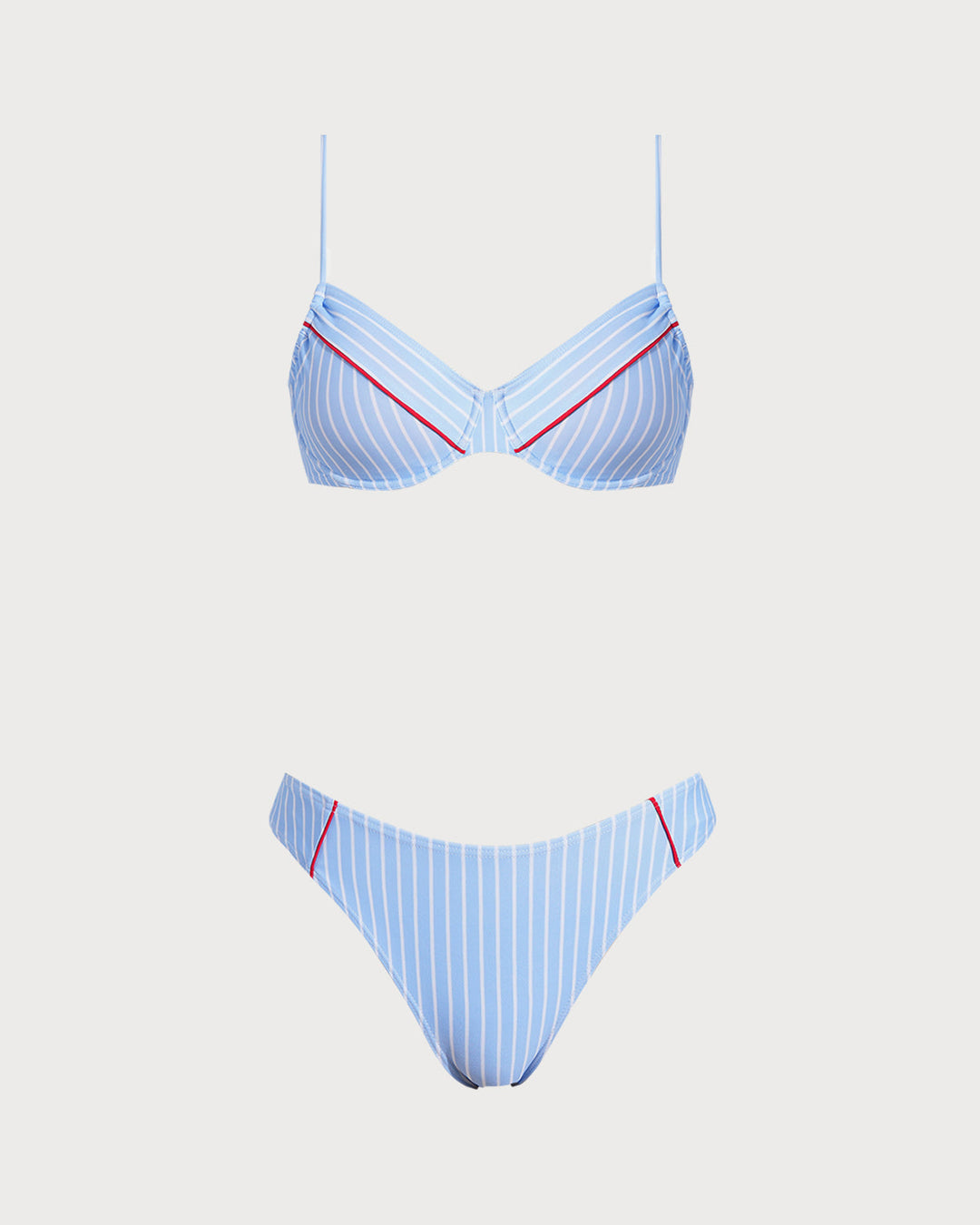Clara & Sophia | Underwire Bikini Set for Women in Blue Stripes