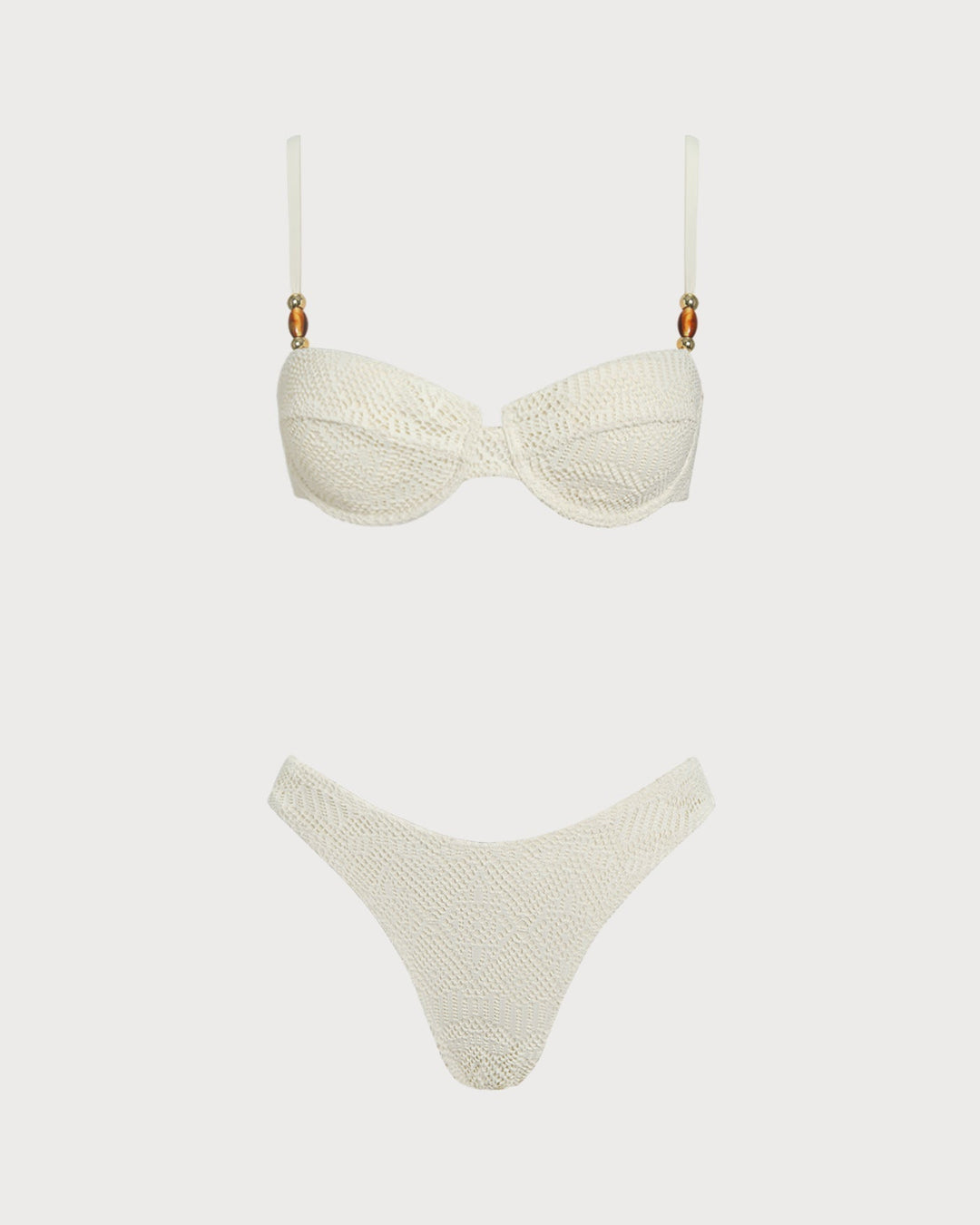 Clara & Sophia | Textured Underwire Three-Piece Set, White